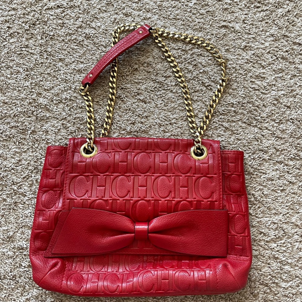 Carolina Herrera Monogram leather bag